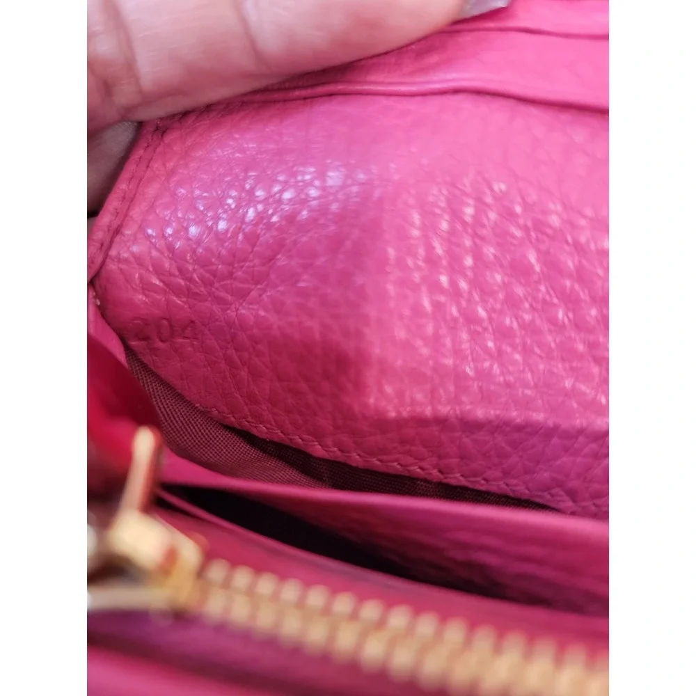 Prada Pink Pebbled Leather Continental Wallet CheckCheck Verified - Picture 5 of 16